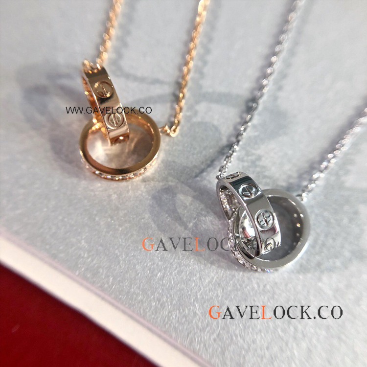 Buy AAA Copy Cartier Love CNC Pendant Necklace with Diamond